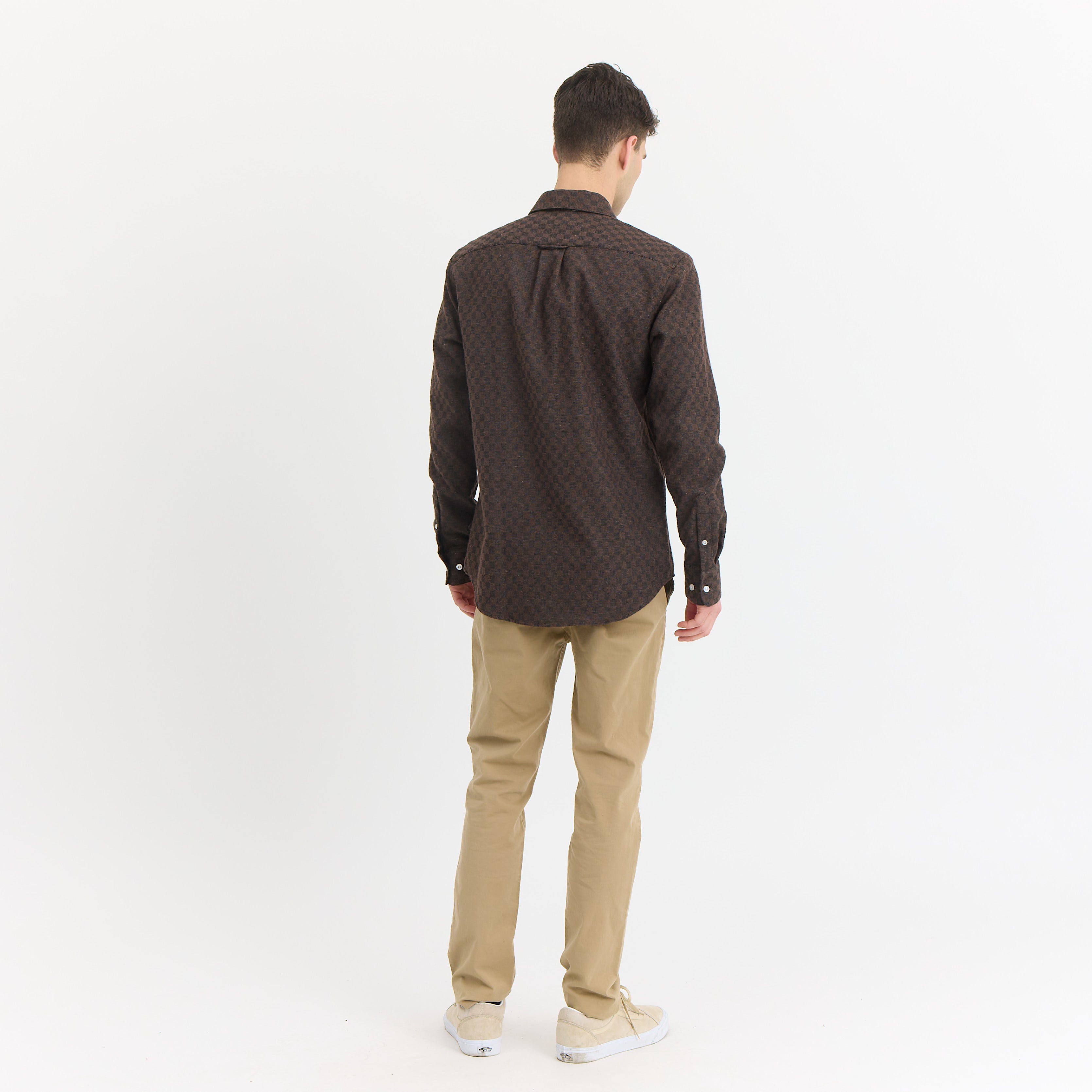 ByGarment Makers Bob Checked Shirt Premium Shirt LS 3000 Ebony Brown