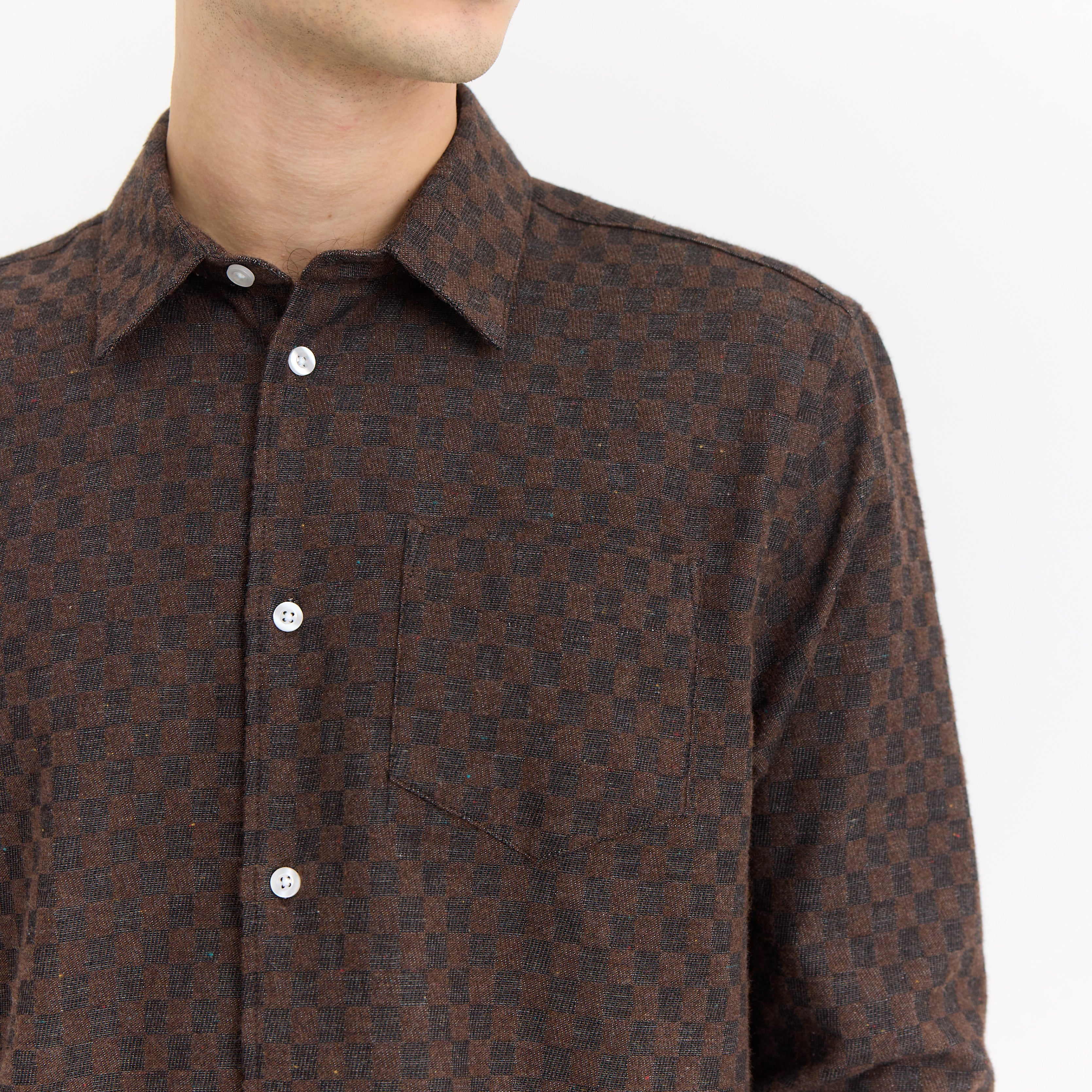 ByGarment Makers Bob Checked Shirt Premium Shirt LS 3000 Ebony Brown