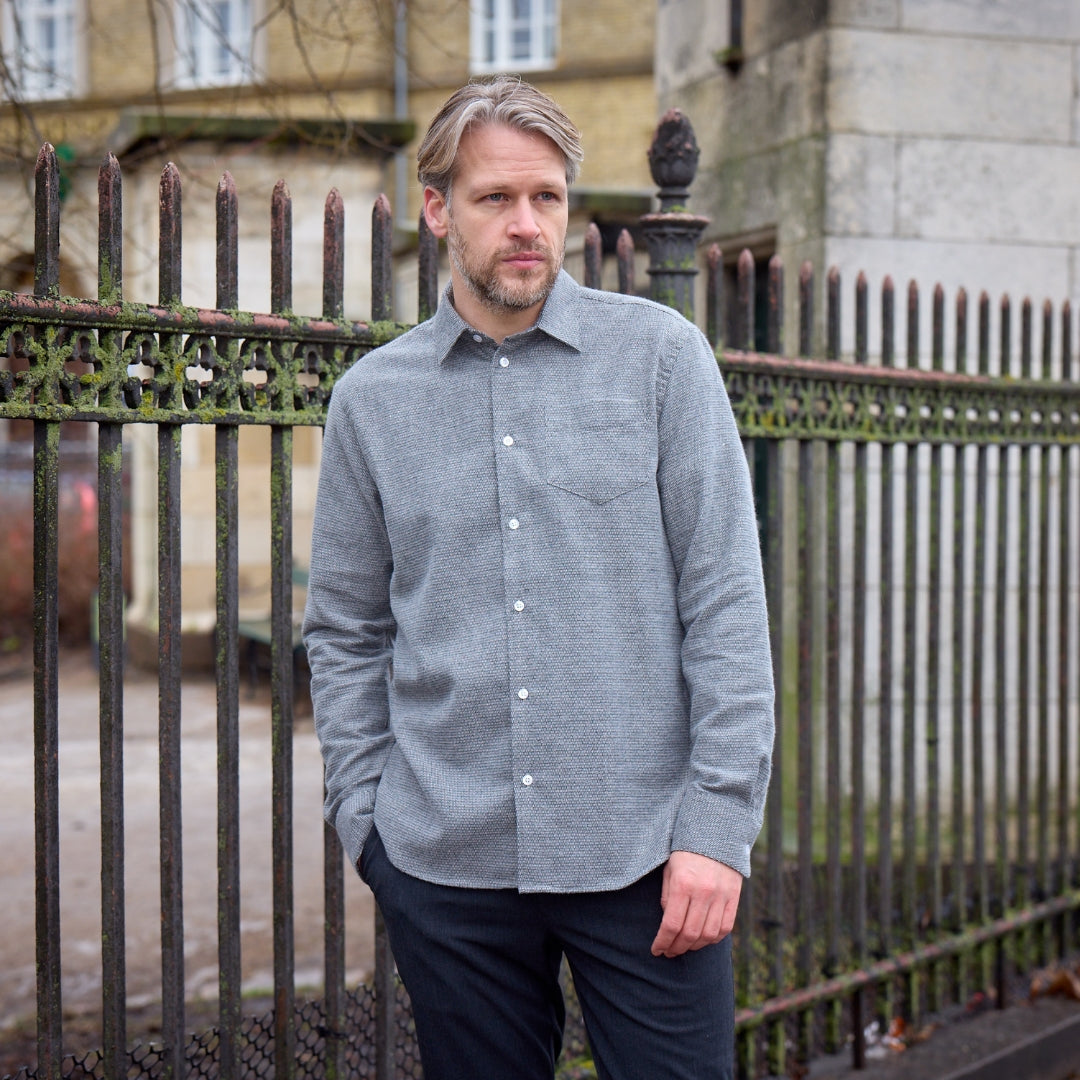 ByGarment Makers Bob Structured Shirt Premium Shirt LS 0090 Grey Melange