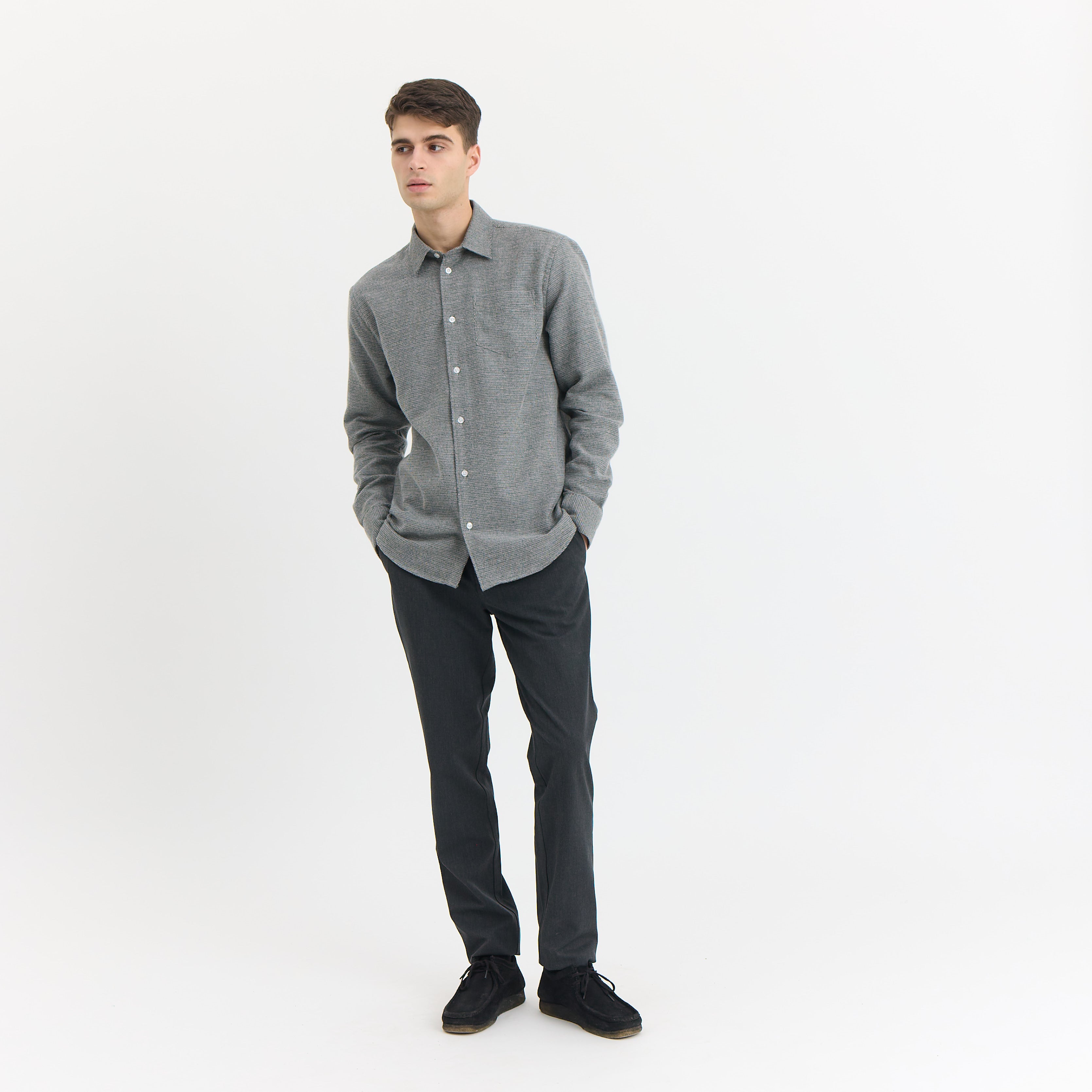 ByGarment Makers Bob Structured Shirt Premium Shirt LS 0090 Grey Melange