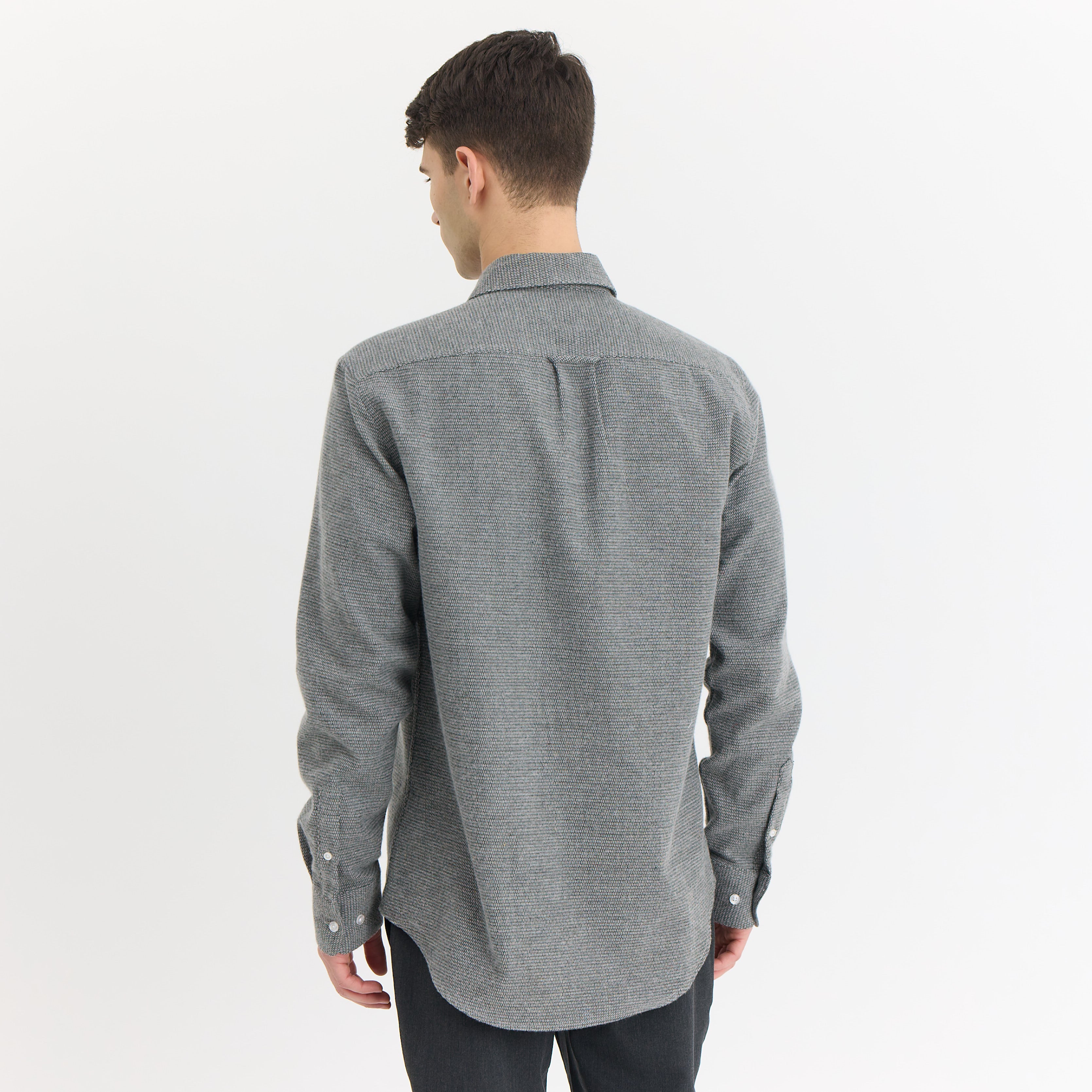 ByGarment Makers Bob Structured Shirt Premium Shirt LS 0090 Grey Melange
