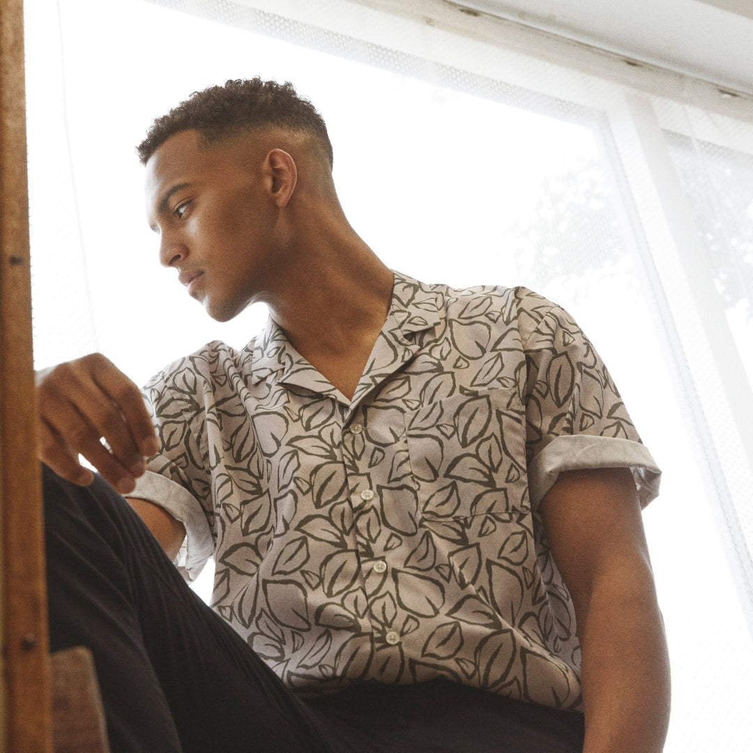 ByGarment Makers Elmer Leaf SS Shirt Shirt SS 3096 Navy Blazer