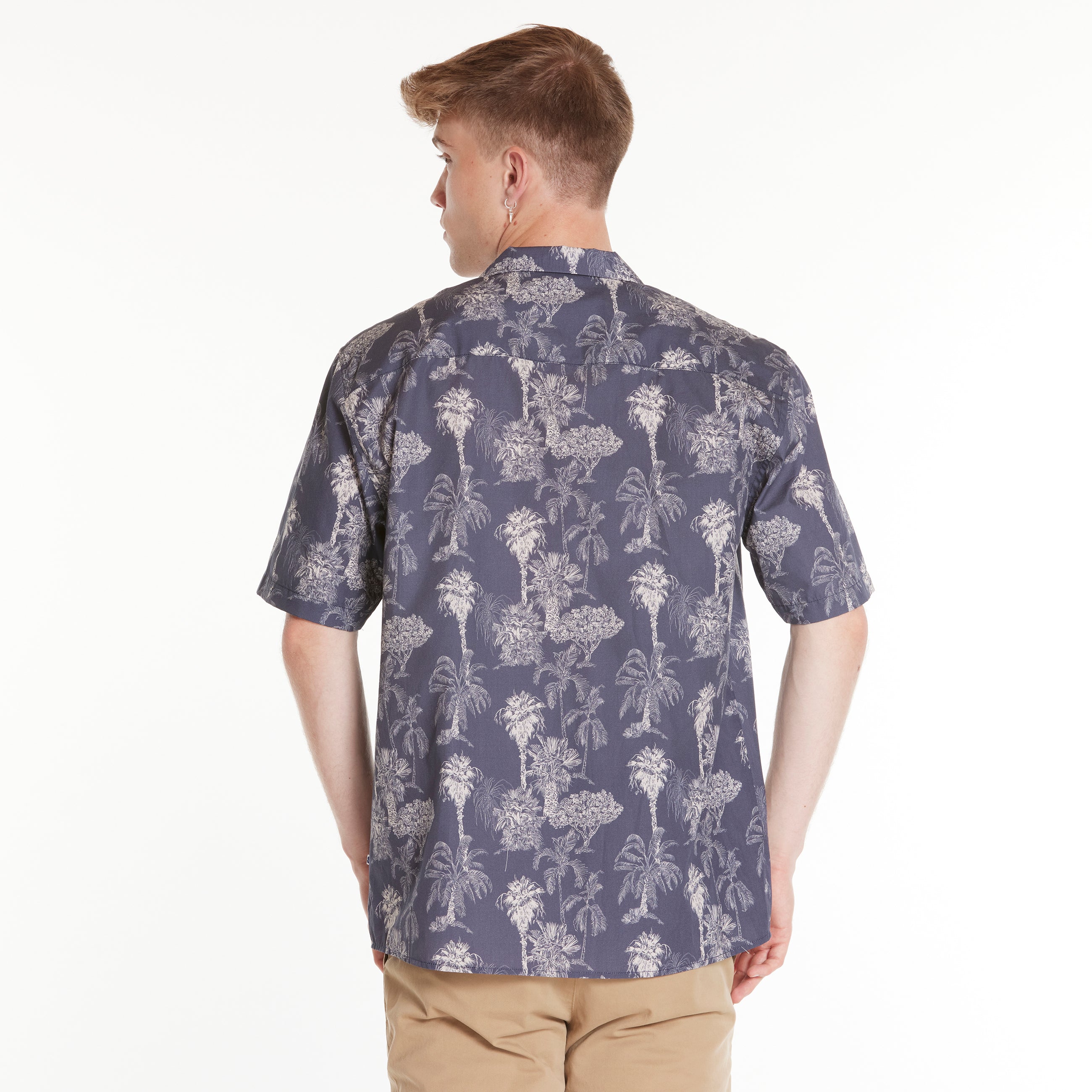 ByGarment Makers Elmer Palm SS Shirt Shirt SS 3096 Navy Blazer