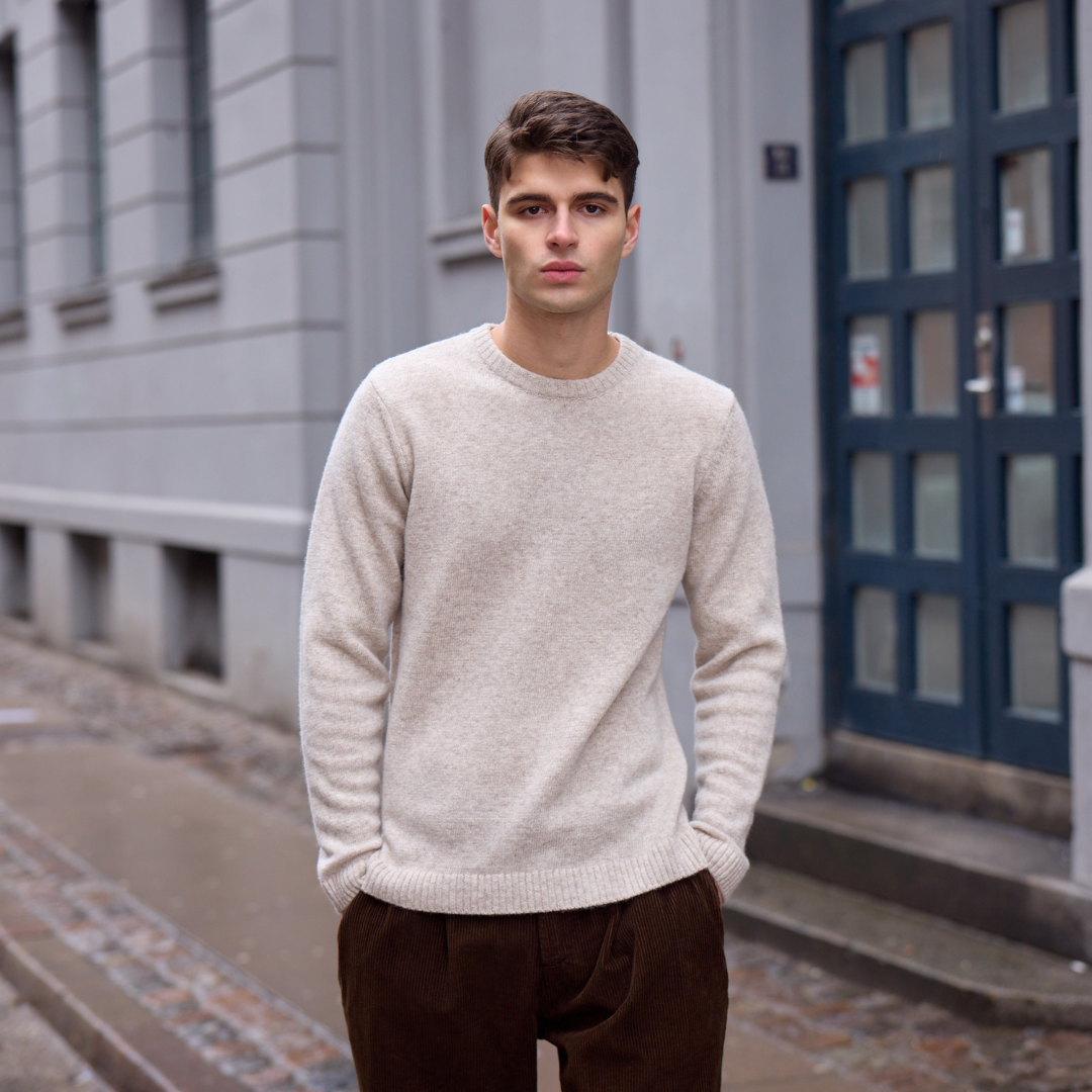 ByGarment Makers Franz O-neck Wool Knit Knit 1110 Dark Sand