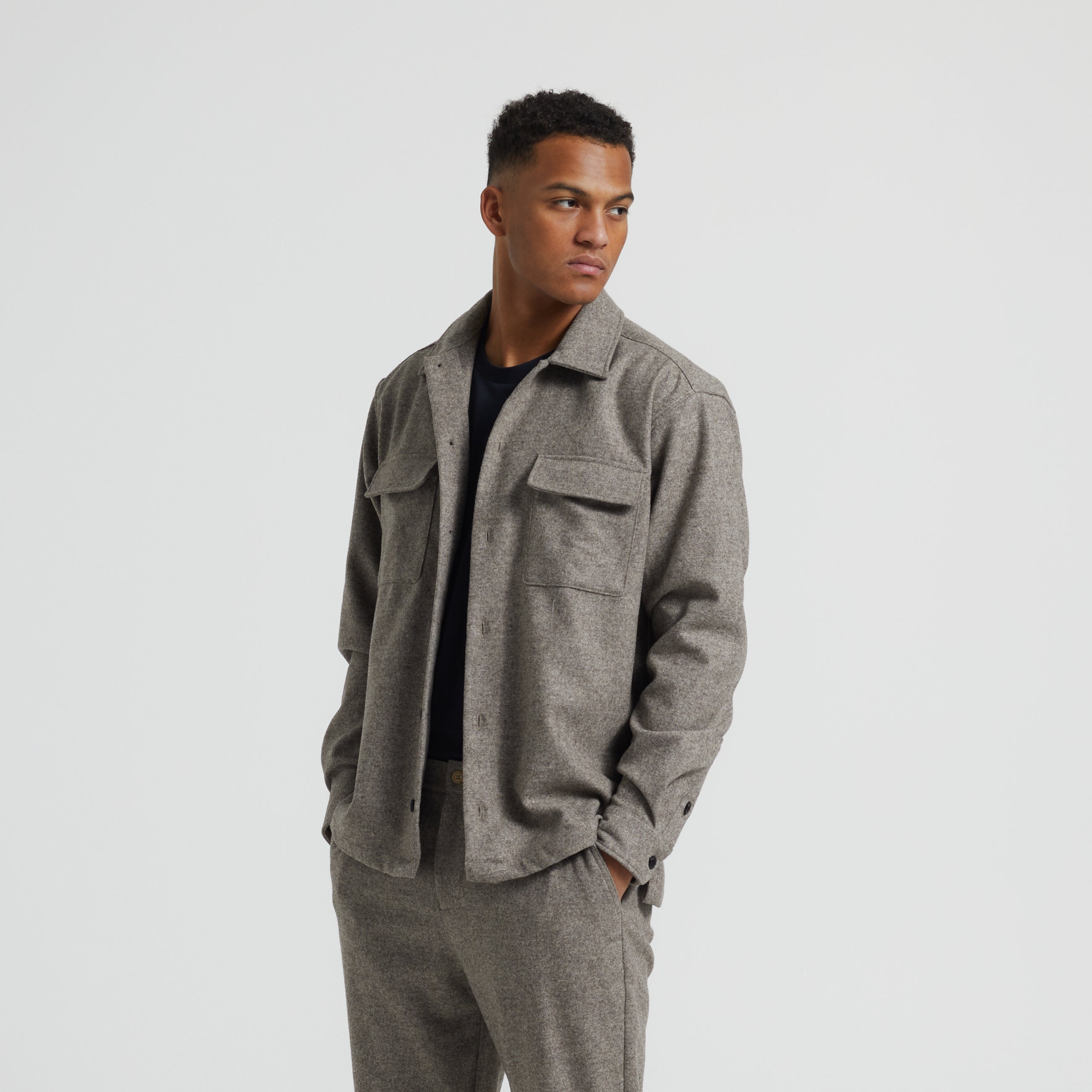 ByGarment Makers Lennox Wool Overshirt Shirt LS 1114 Sand
