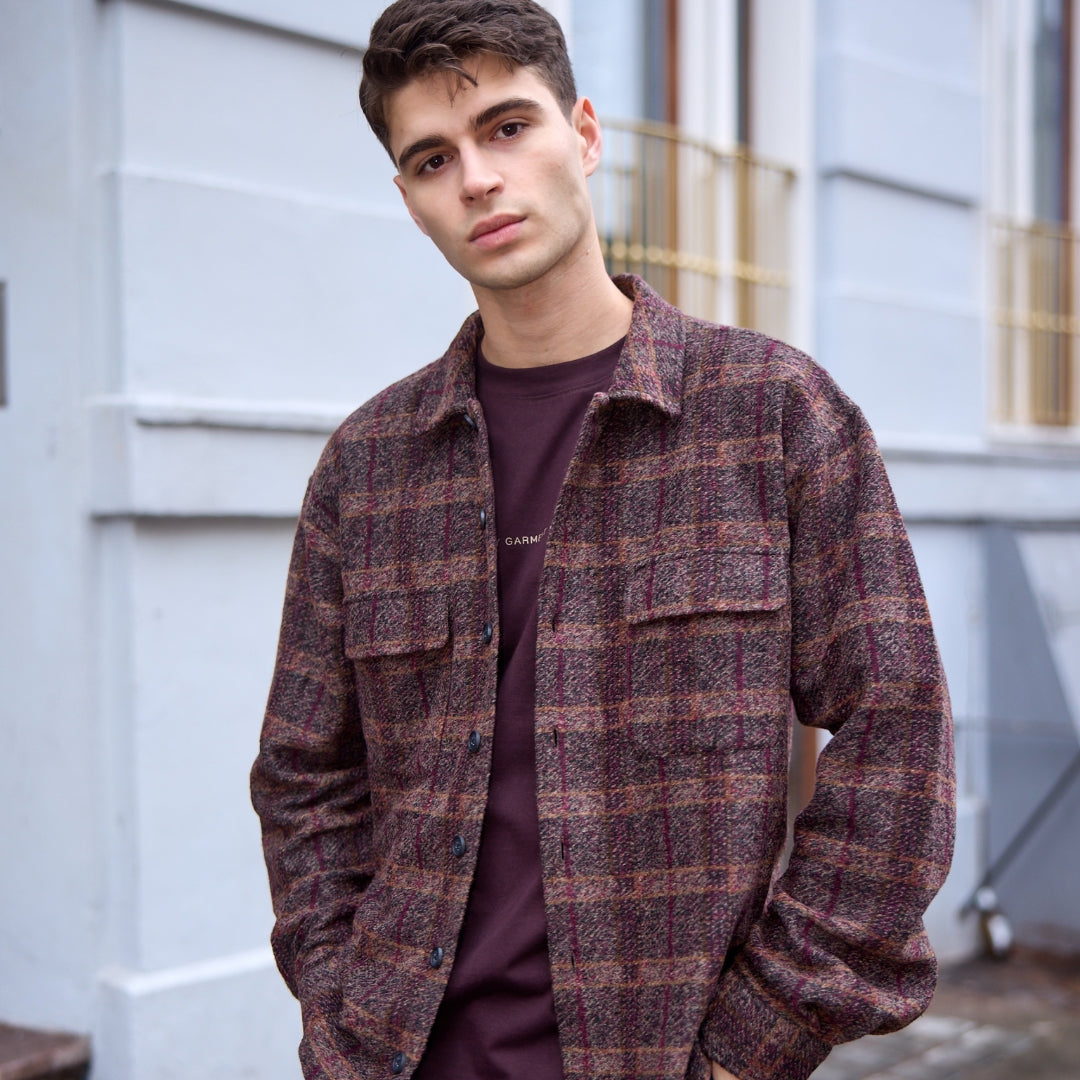 ByGarment Makers Lennox Wool Overshirt Wood - Recycled Shirt LS 3000 Ebony Brown