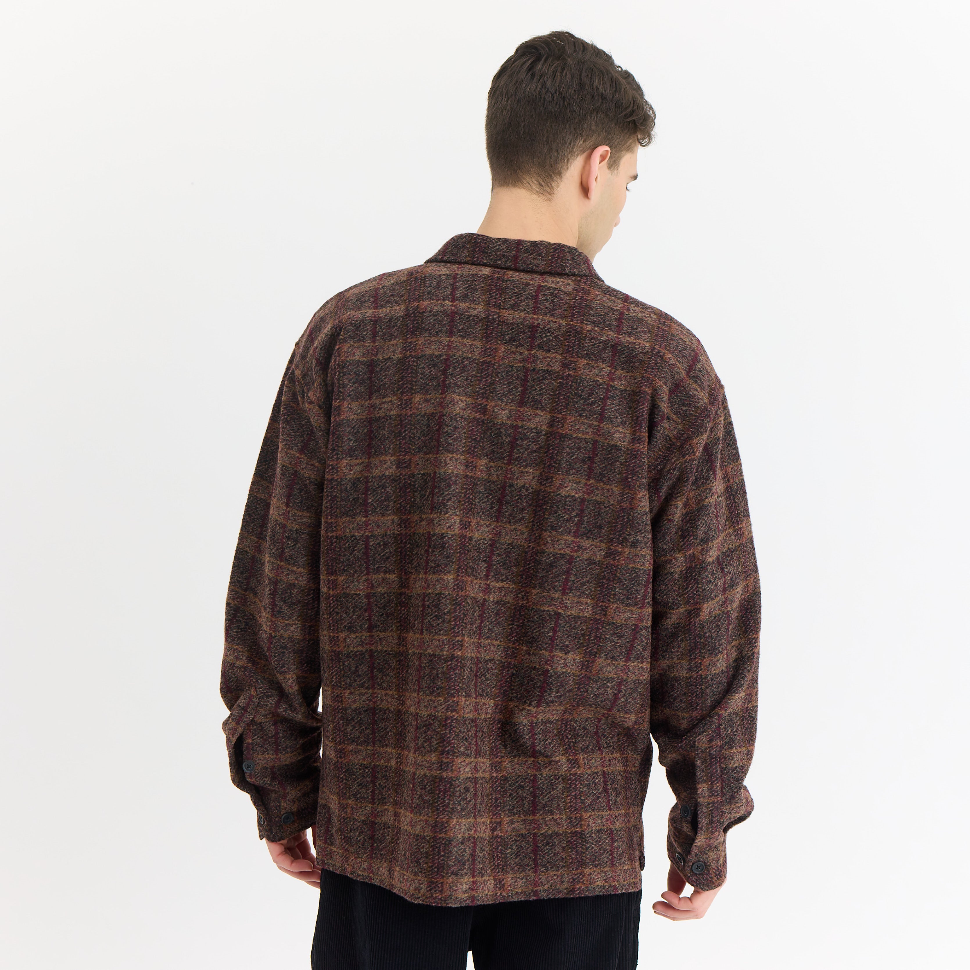 ByGarment Makers Lennox Wool Overshirt Wood - Recycled Shirt LS 3000 Ebony Brown
