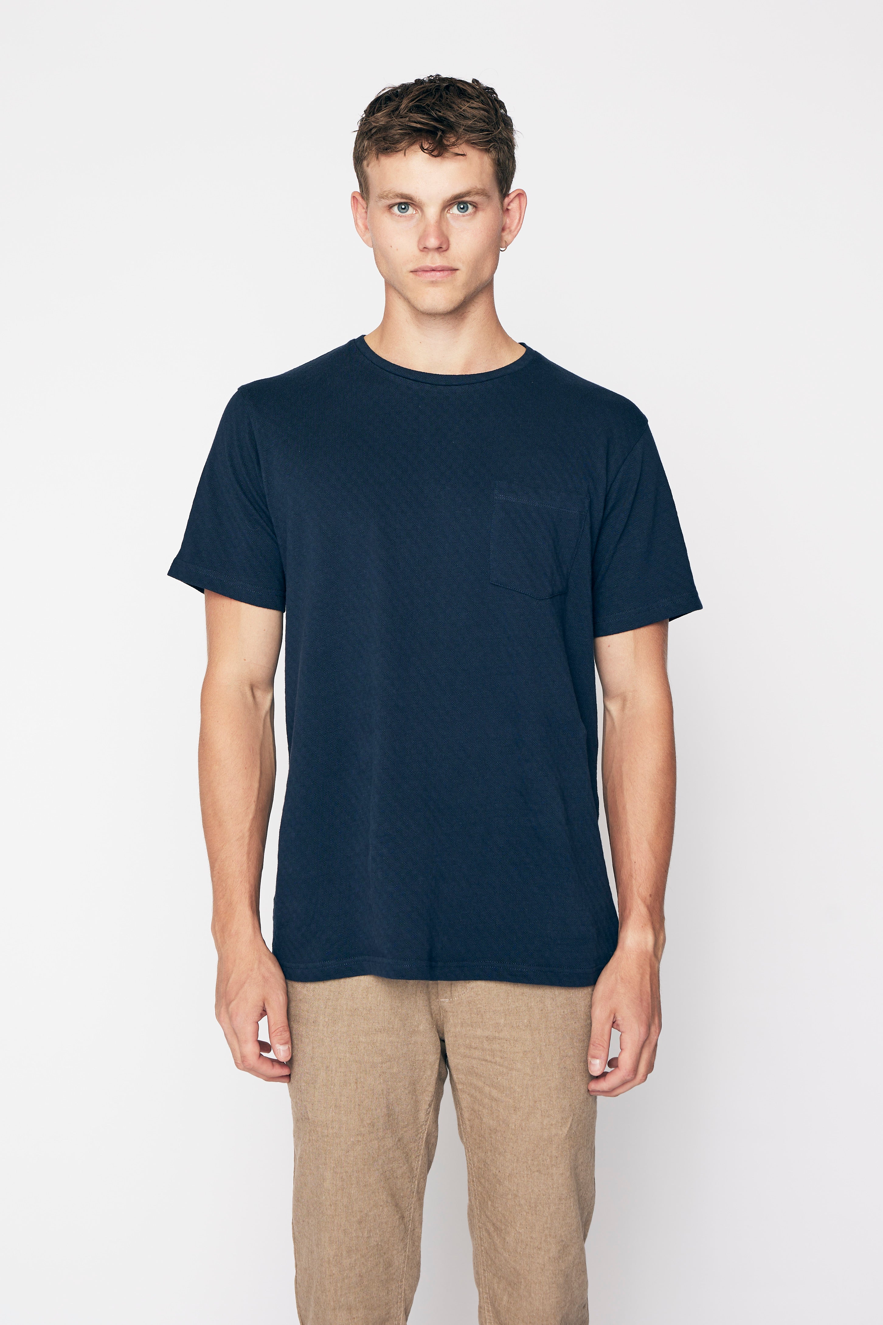 ByGarment Makers Mathis Structured Tee T-shirt SS 3096 Navy Blazer