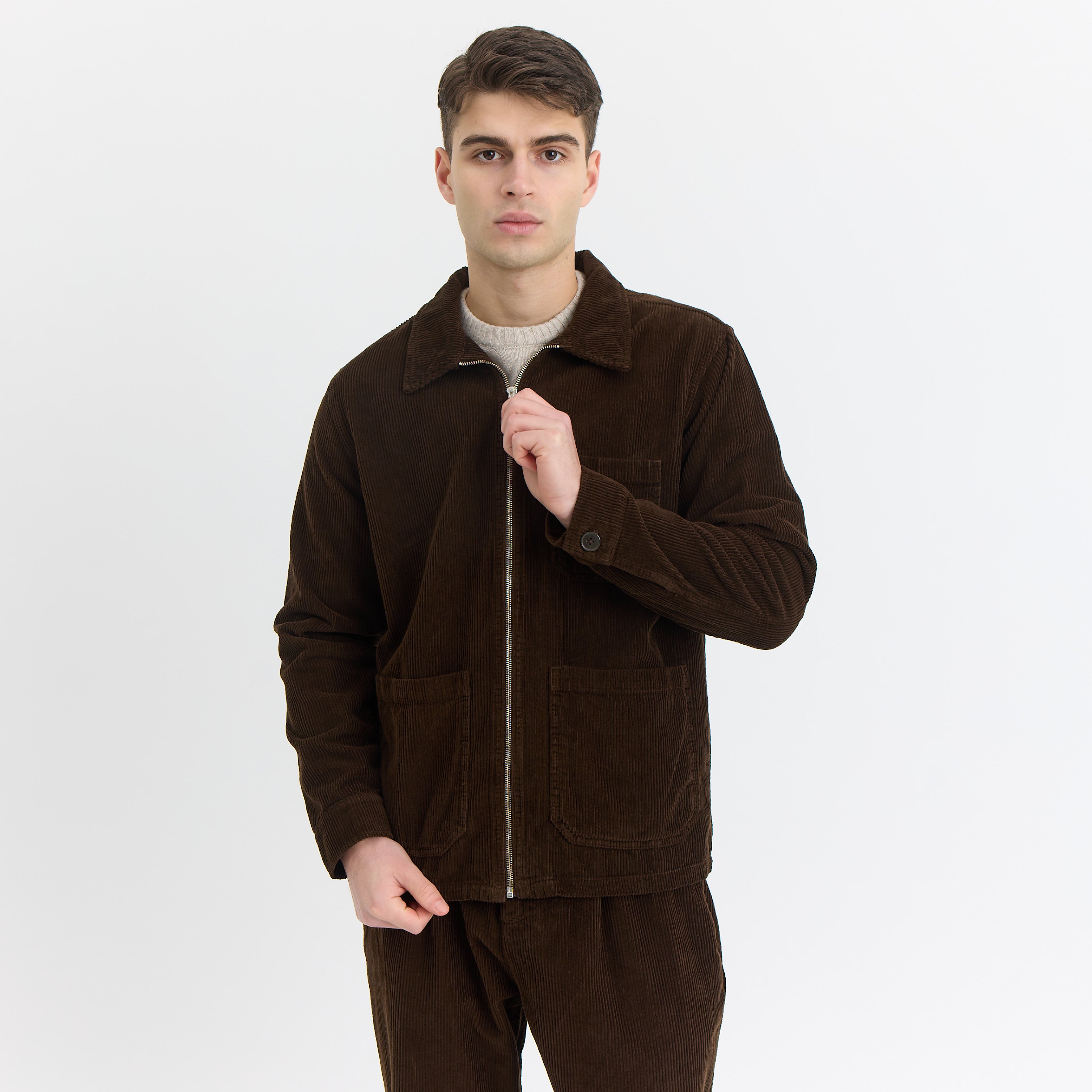 ByGarment Makers Matt Corduroy Jacket Jacket 3000 Ebony Brown