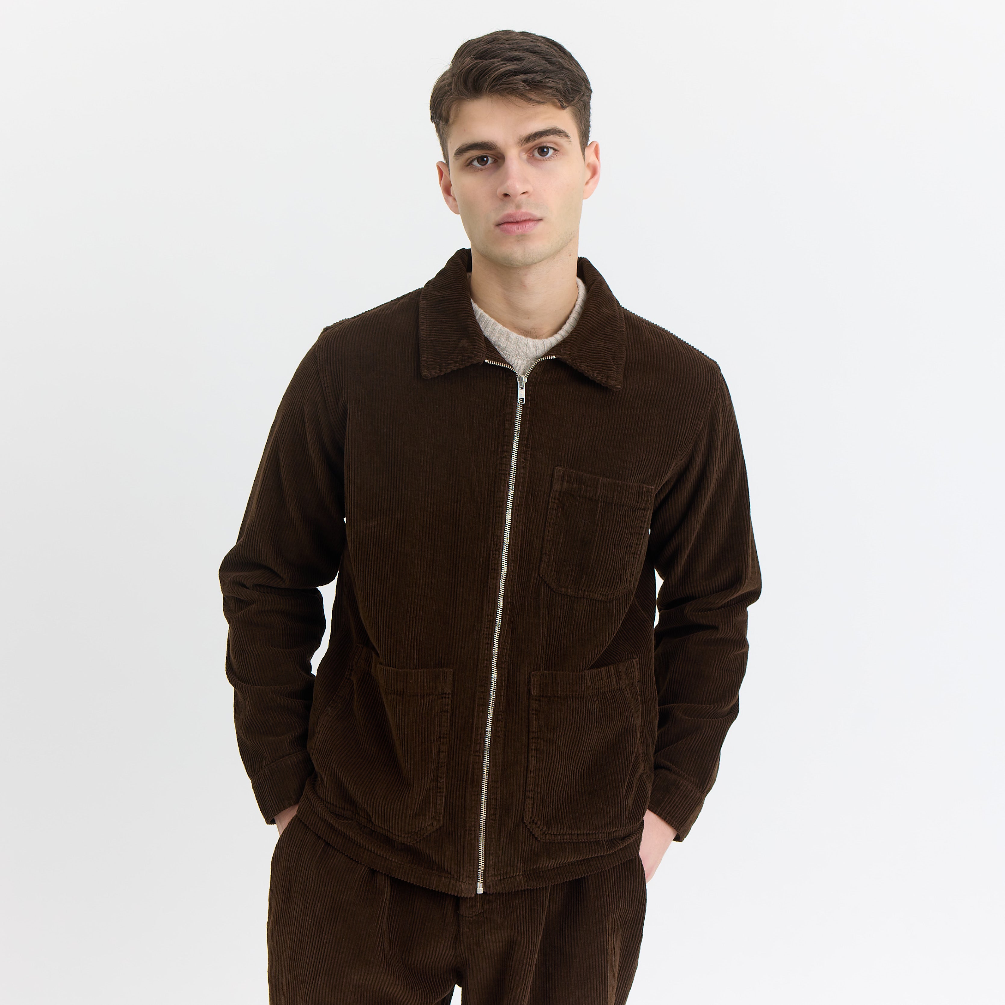 ByGarment Makers Matt Corduroy Jacket Jacket 3000 Ebony Brown