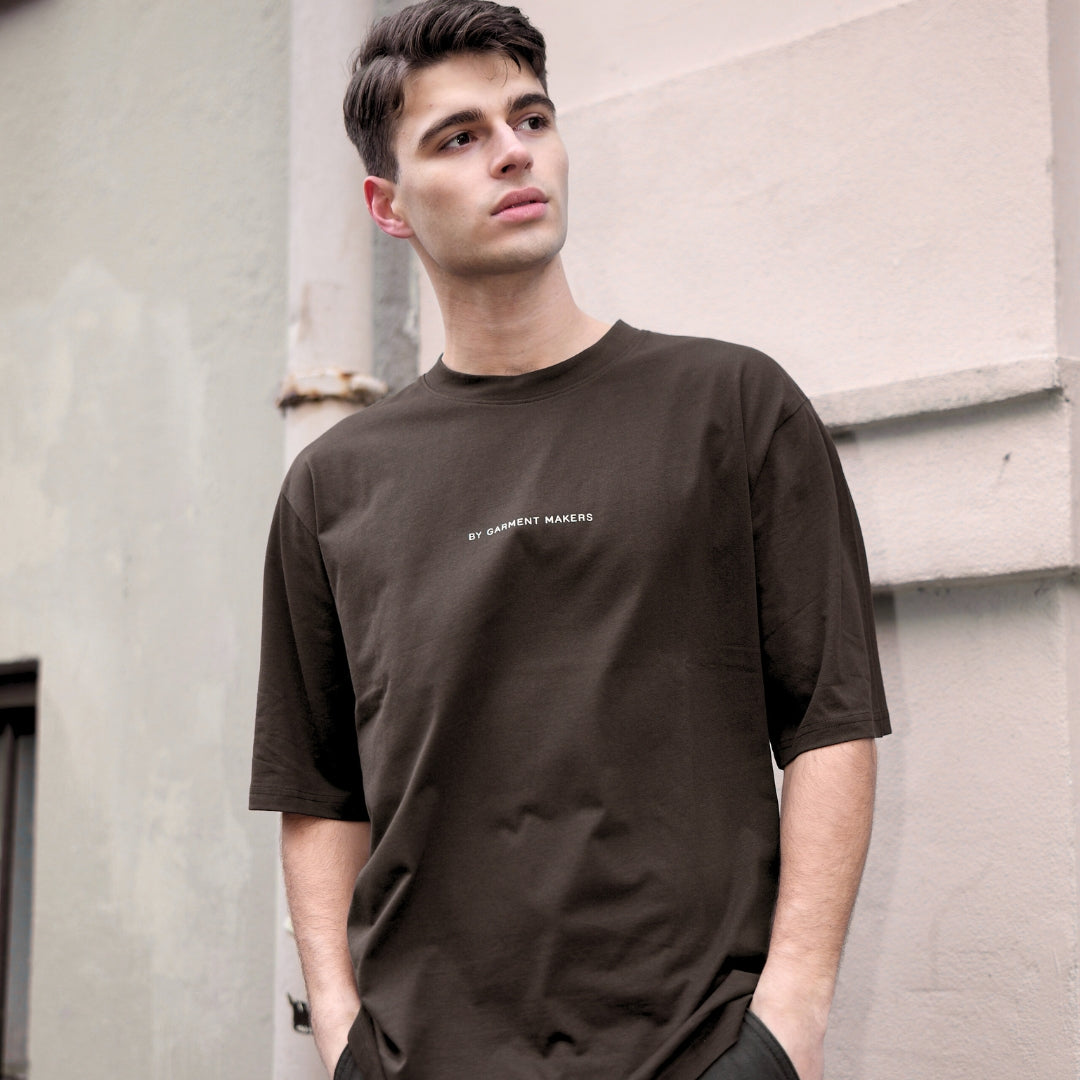 ByGarment Makers Michael Oversized Logo Tee T-shirt SS 3000 Ebony Brown