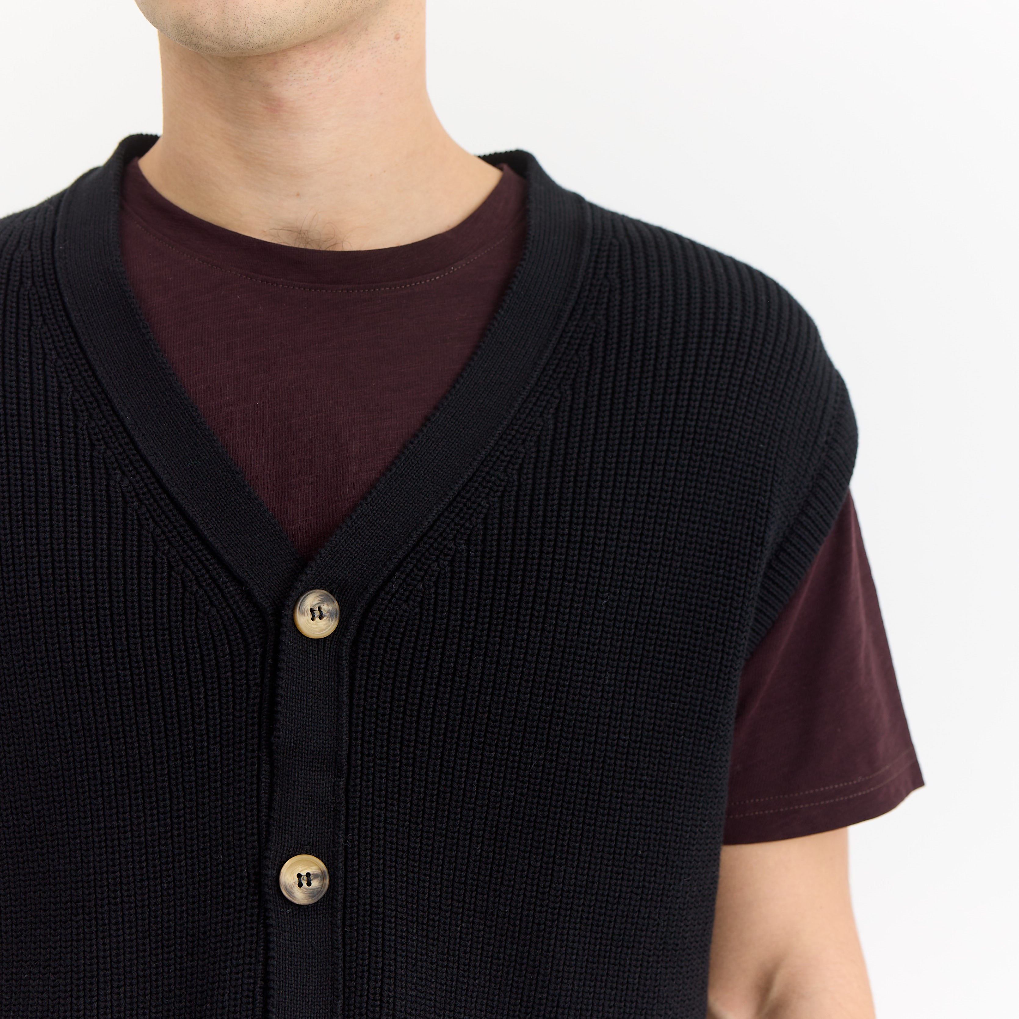 ByGarment Makers Noah Knit Vest Knit 1204 Jet Black