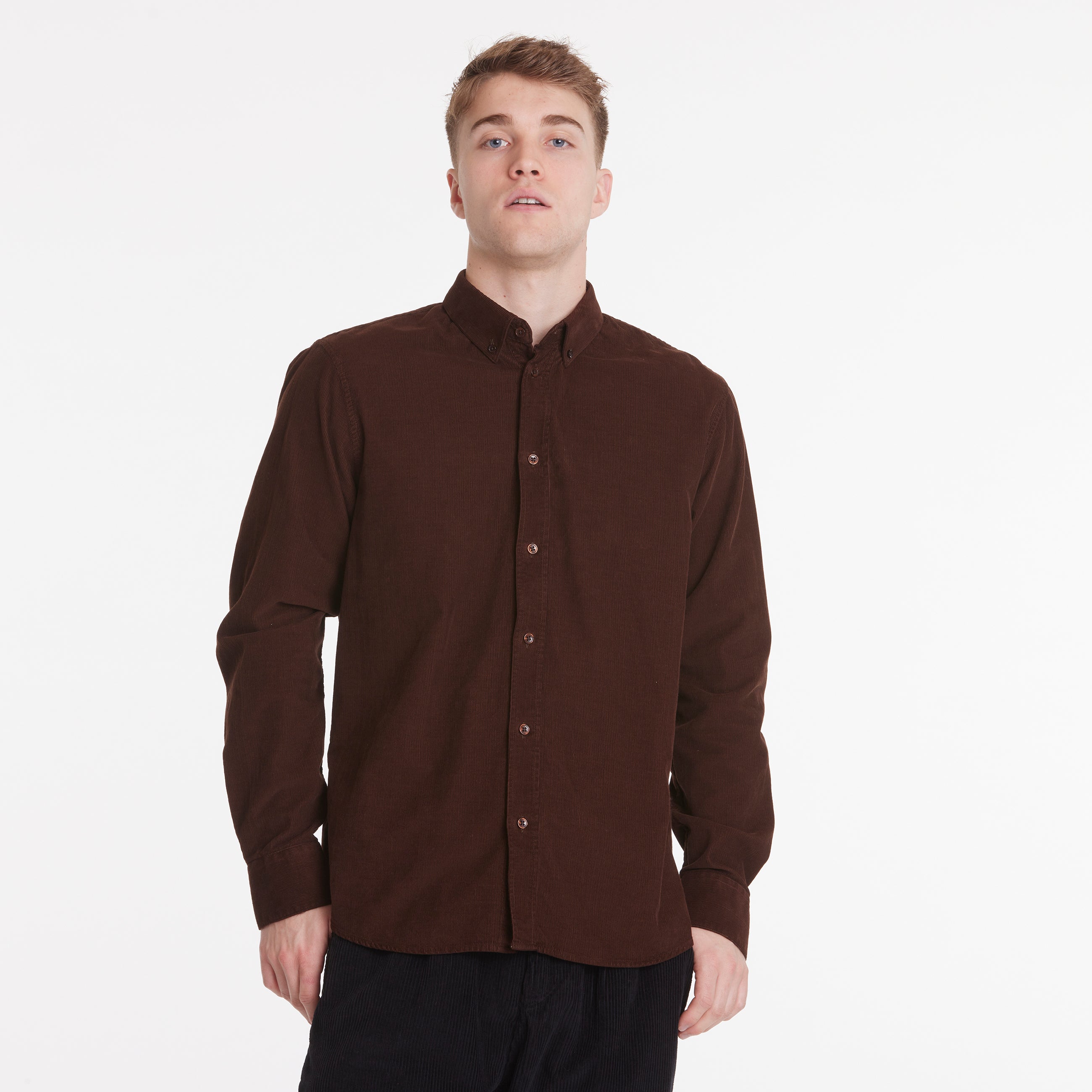 ByGarment Makers Vincent Corduroy Shirt Shirt LS 3000 Ebony Brown