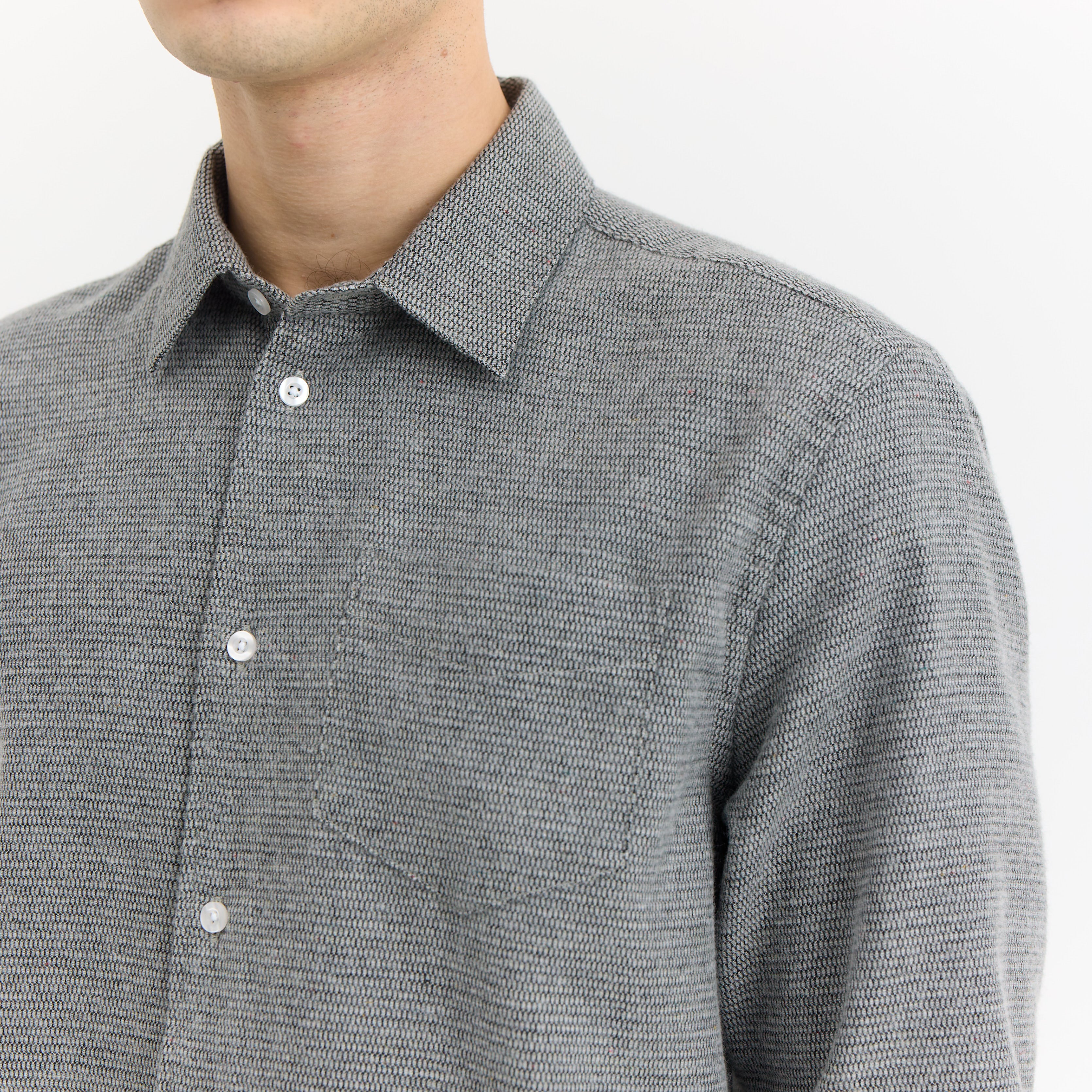 By Garment Makers Bob Structured Shirt Premium Shirt LS 0090 Grey Melange