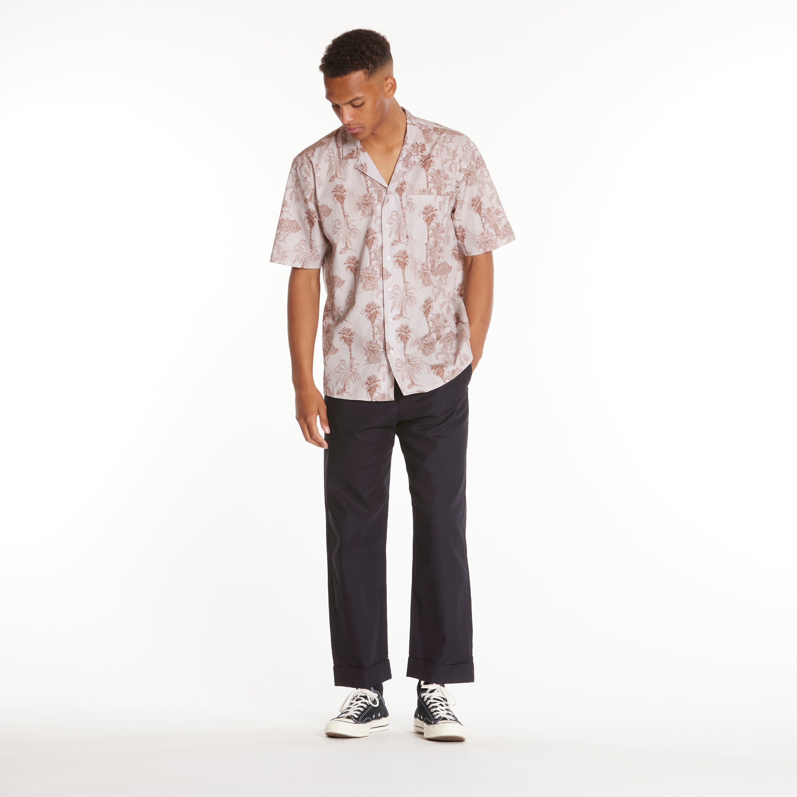 ByGarment Makers Elmer Palm SS Shirt Shirt SS 1130 Honesty