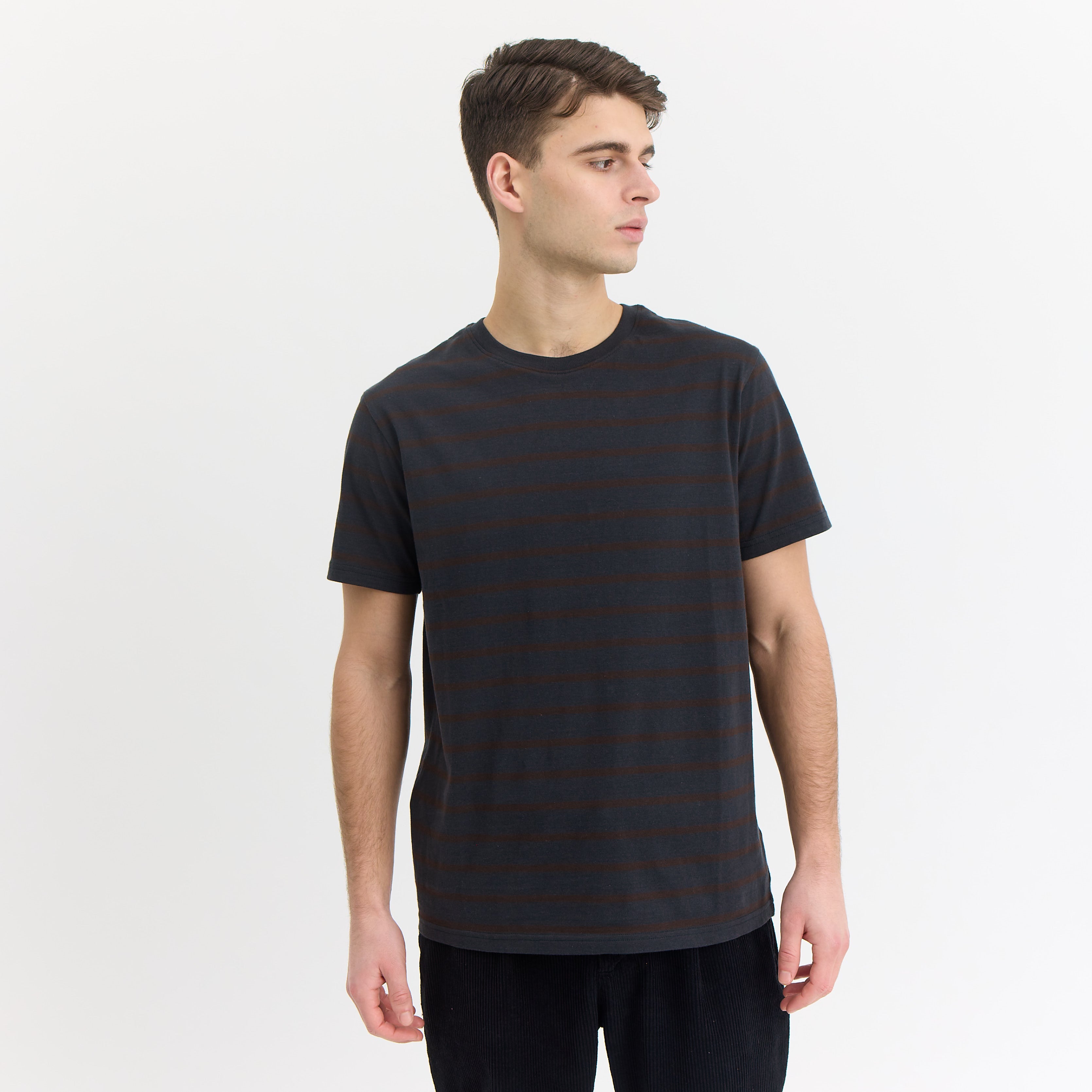 ByGarment Makers Fabian Striped tee T-shirt SS 1204 Jet Black