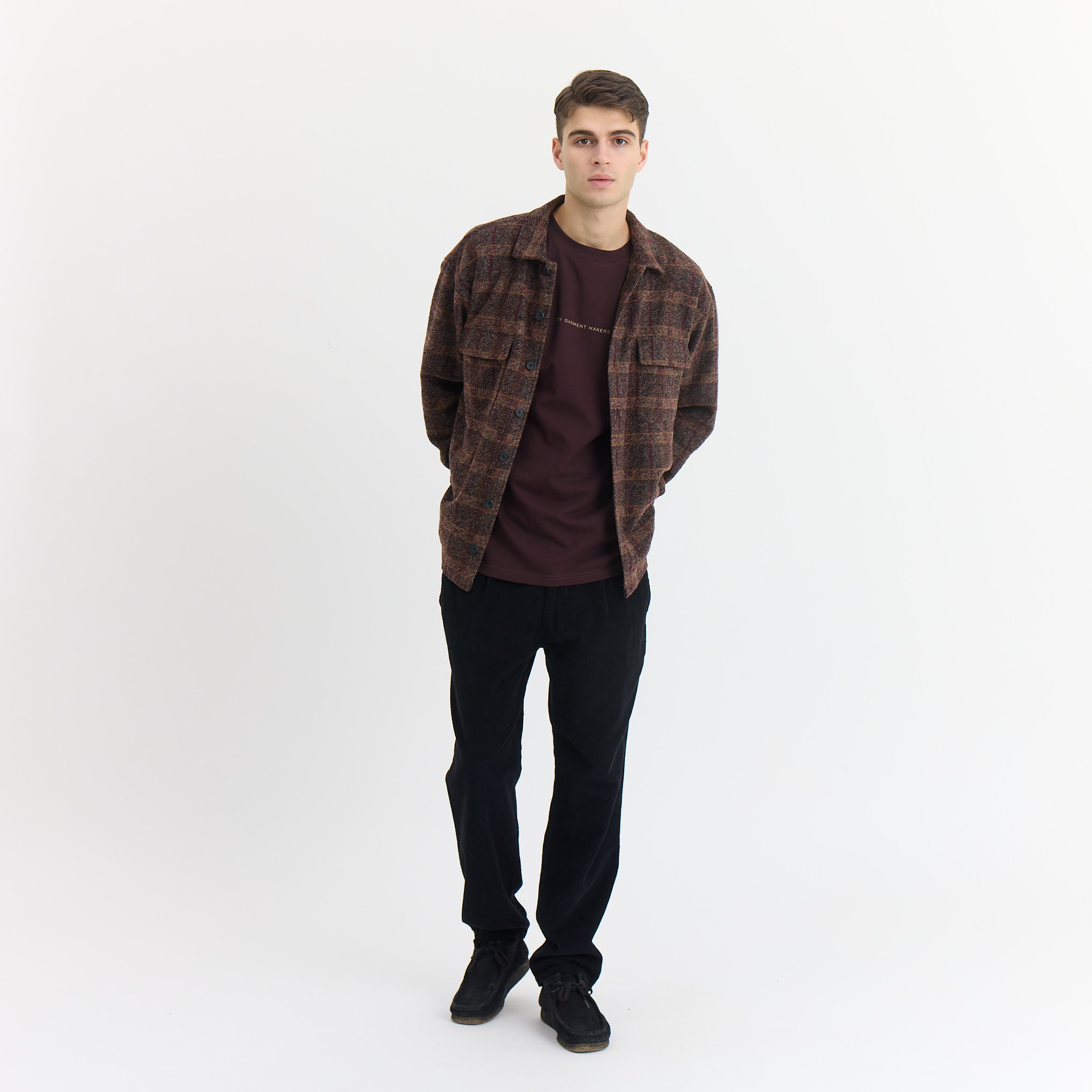 ByGarment Makers Lennox Wool Overshirt Wood - Recycled Shirt LS 3000 Ebony Brown
