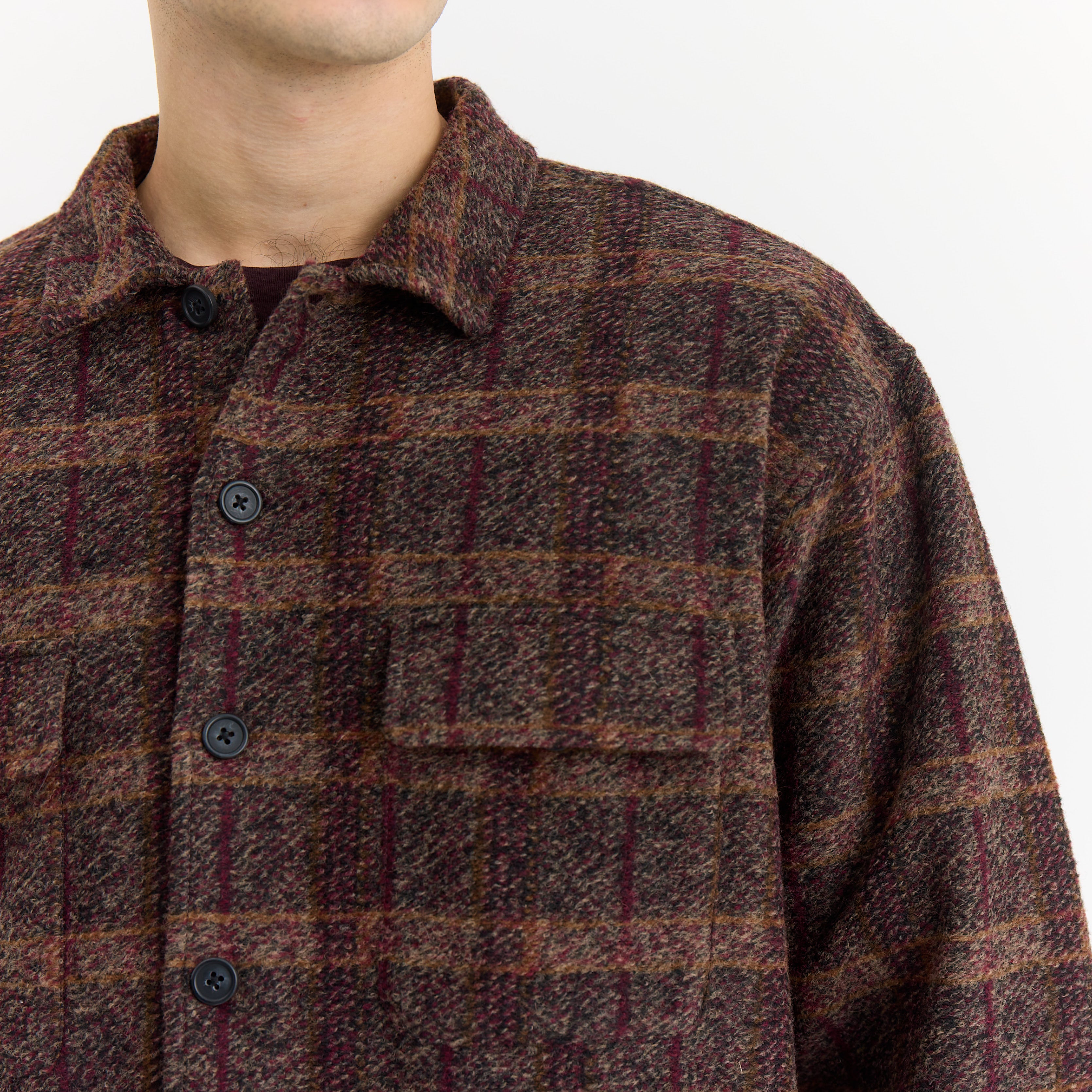 ByGarment Makers Lennox Wool Overshirt Wood - Recycled Shirt LS 3000 Ebony Brown
