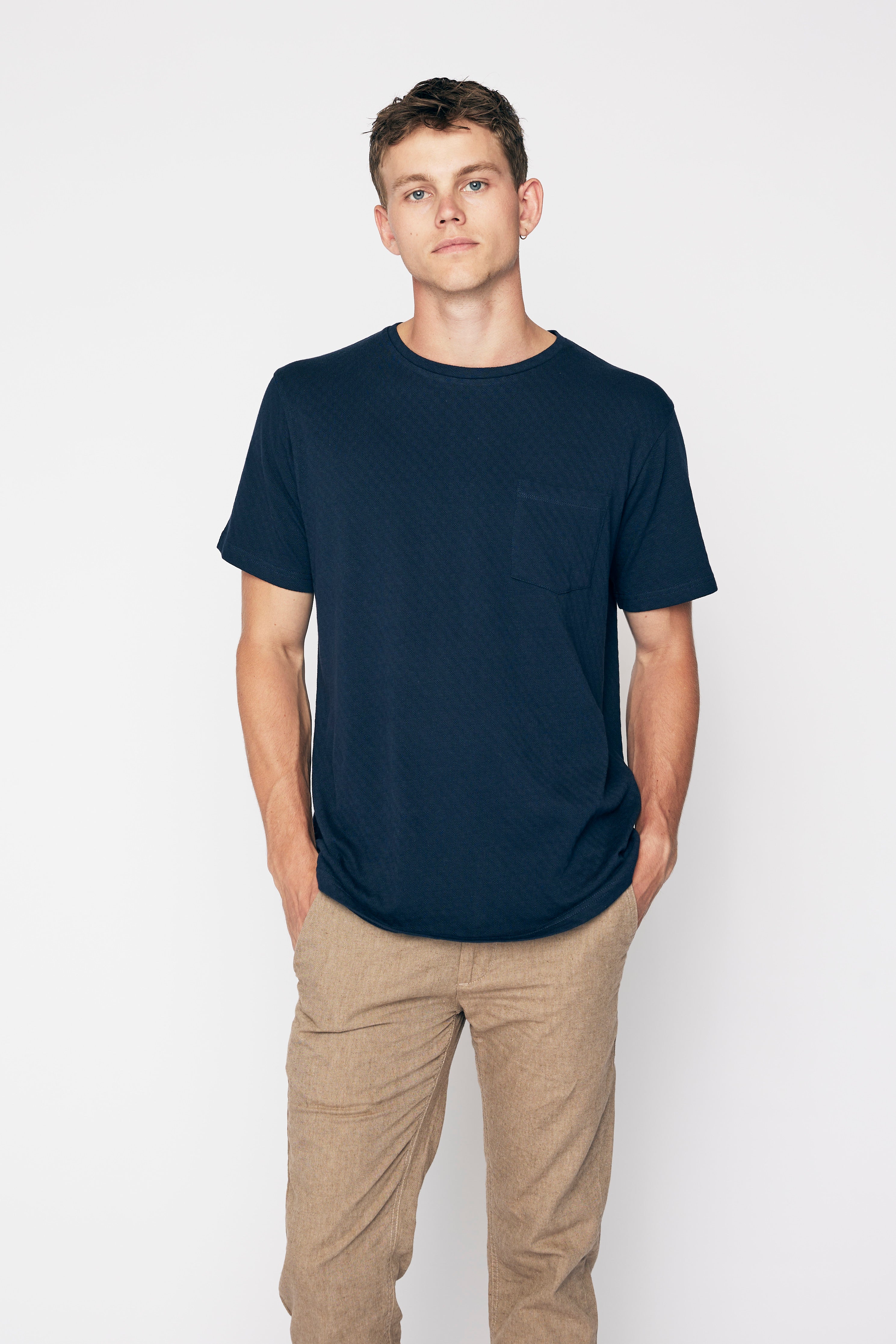 ByGarment Makers Mathis Structured Tee T-shirt SS 3096 Navy Blazer