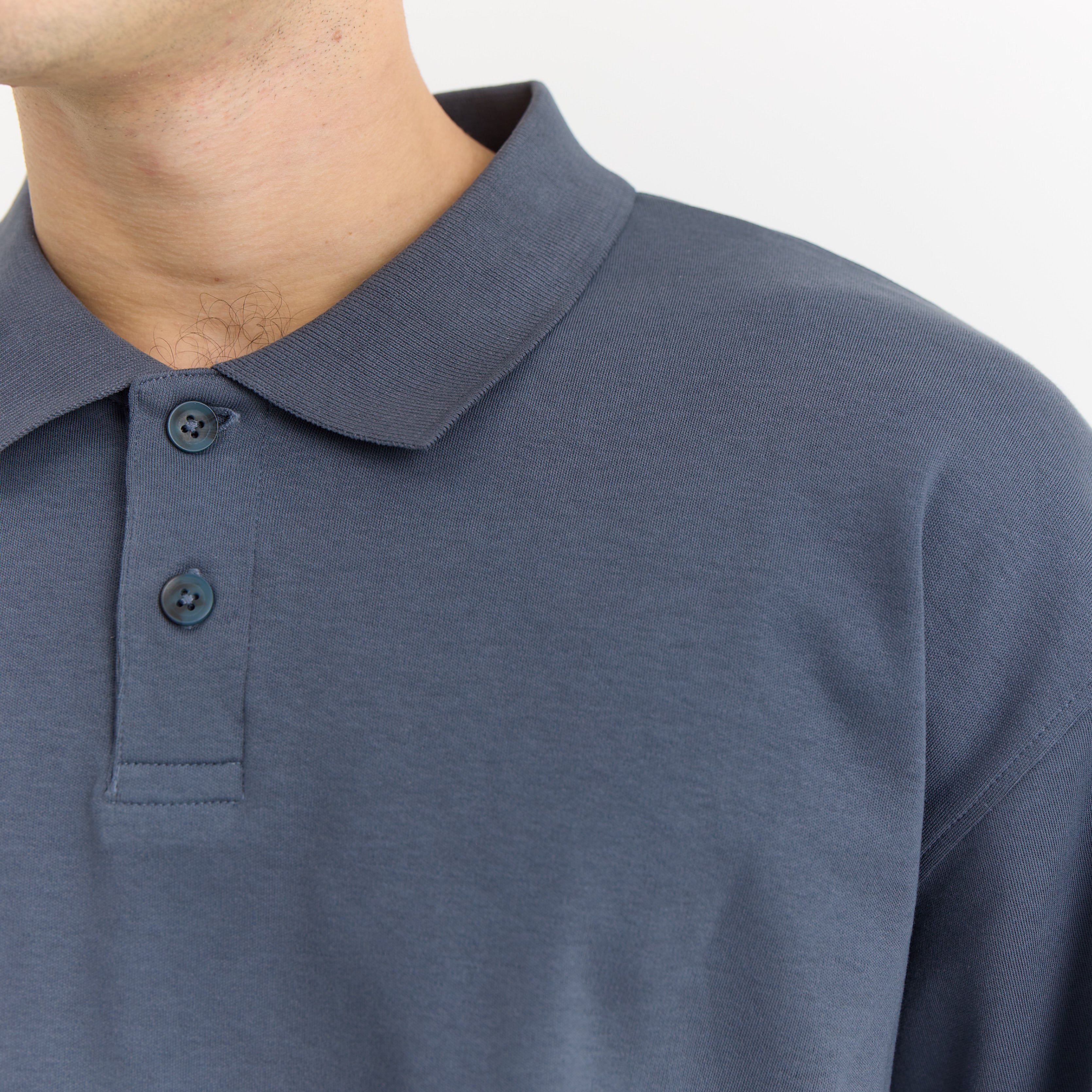 ByGarment Makers Micky Polo Sweat Polo LS 1100 Stone Grey