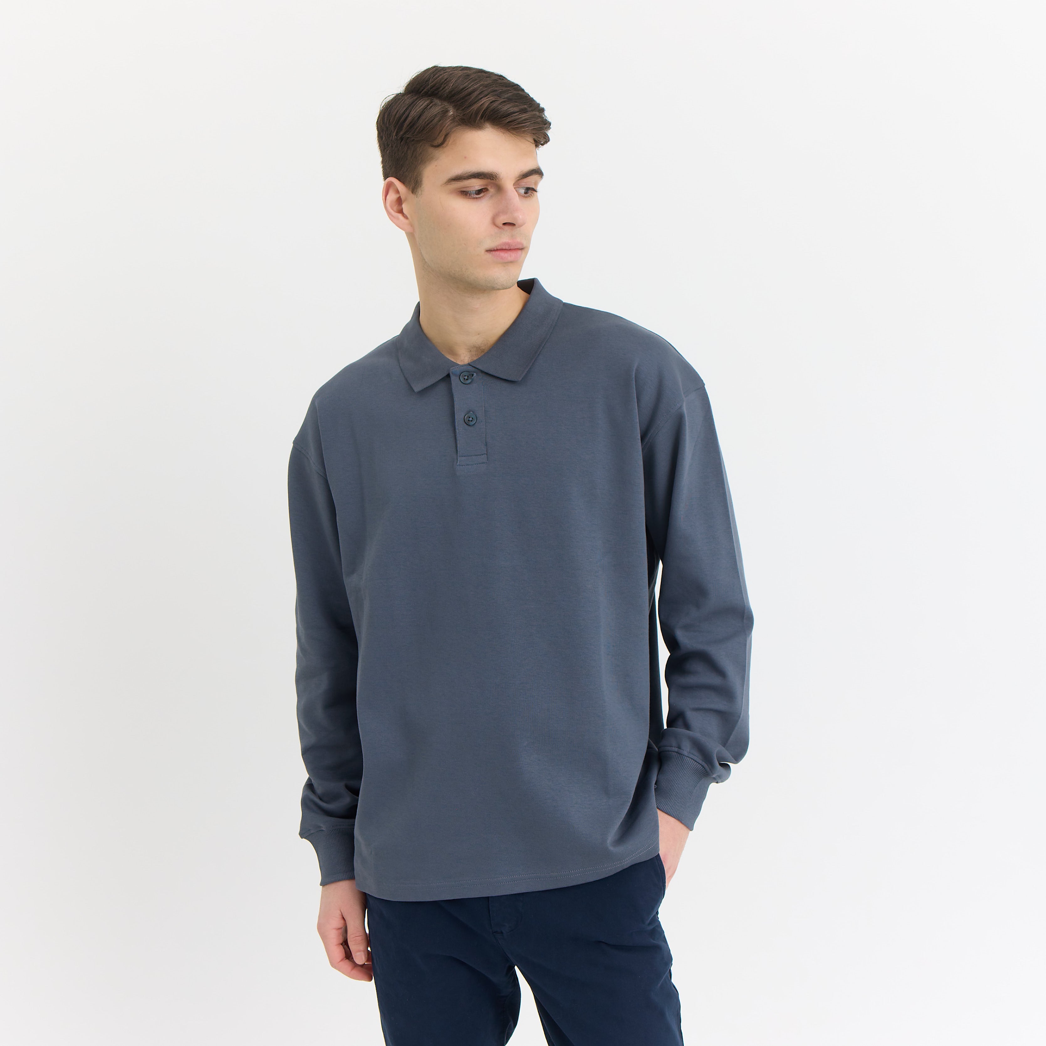 ByGarment Makers Micky Polo Sweat Polo LS 1100 Stone Grey