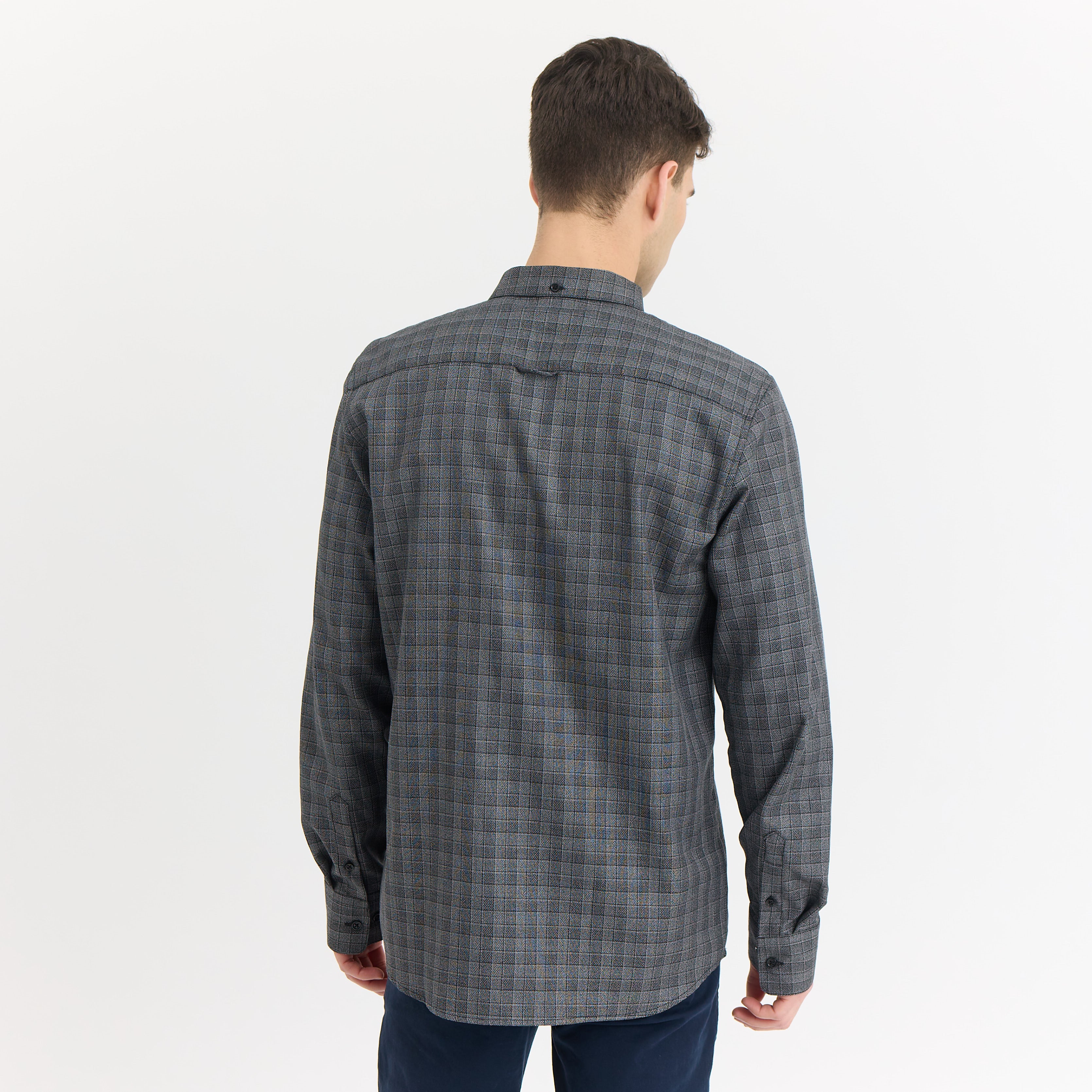 ByGarment Makers Vincent BD Checked Shirt LS 0090 Grey Melange