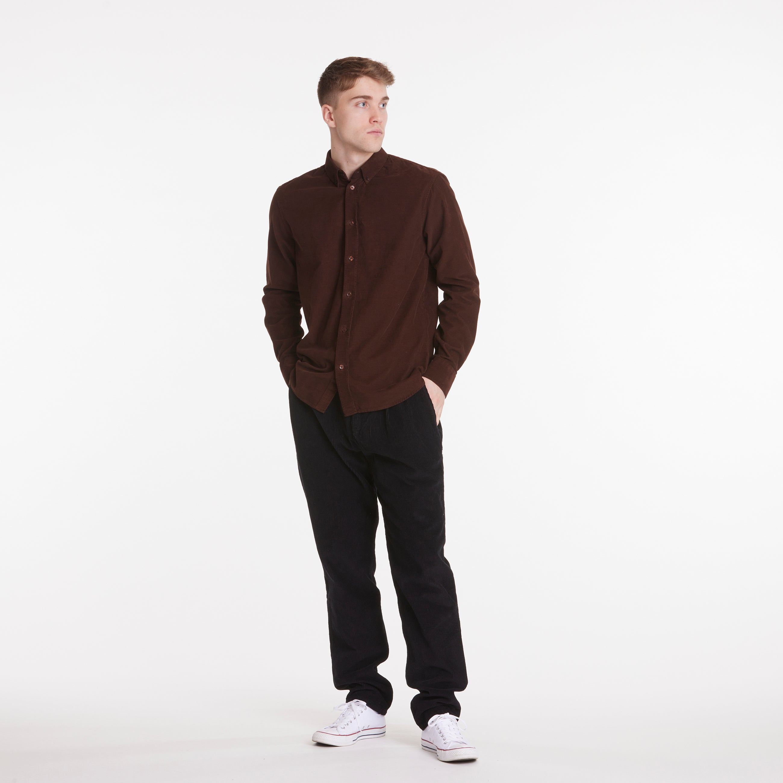 By Garment Makers Vincent Corduroy Shirt Shirt LS 1258 Beaver